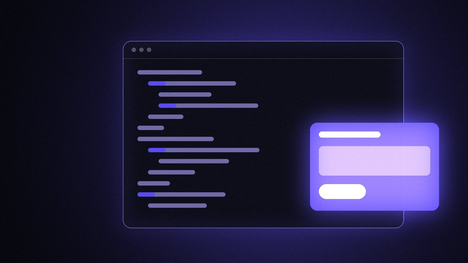 Code editor window beside a modern website layout